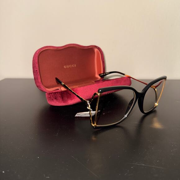 Gucci Clear Lense Square 
Frames (w/ case, papers, and cleaning cloth) main image 4